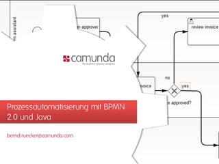Prozessautomatisierung mit BPMN
2.0 und Java
bernd.ruecker@camunda.com
 