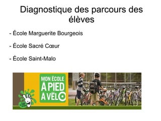 Diagnostique des parcours des
élèves
Diagnostique des parcours des
élèves
Diagnostique des parcours des
élèves
- École Marguerite Bourgeois
- École Sacré Cœur
- École Saint-Malo
 