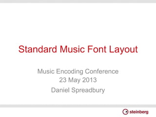 Standard Music Font Layout
Music Encoding Conference
23 May 2013
Daniel Spreadbury
 