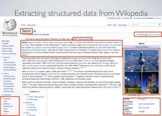 Extracting structured data from Wikipedia
 
