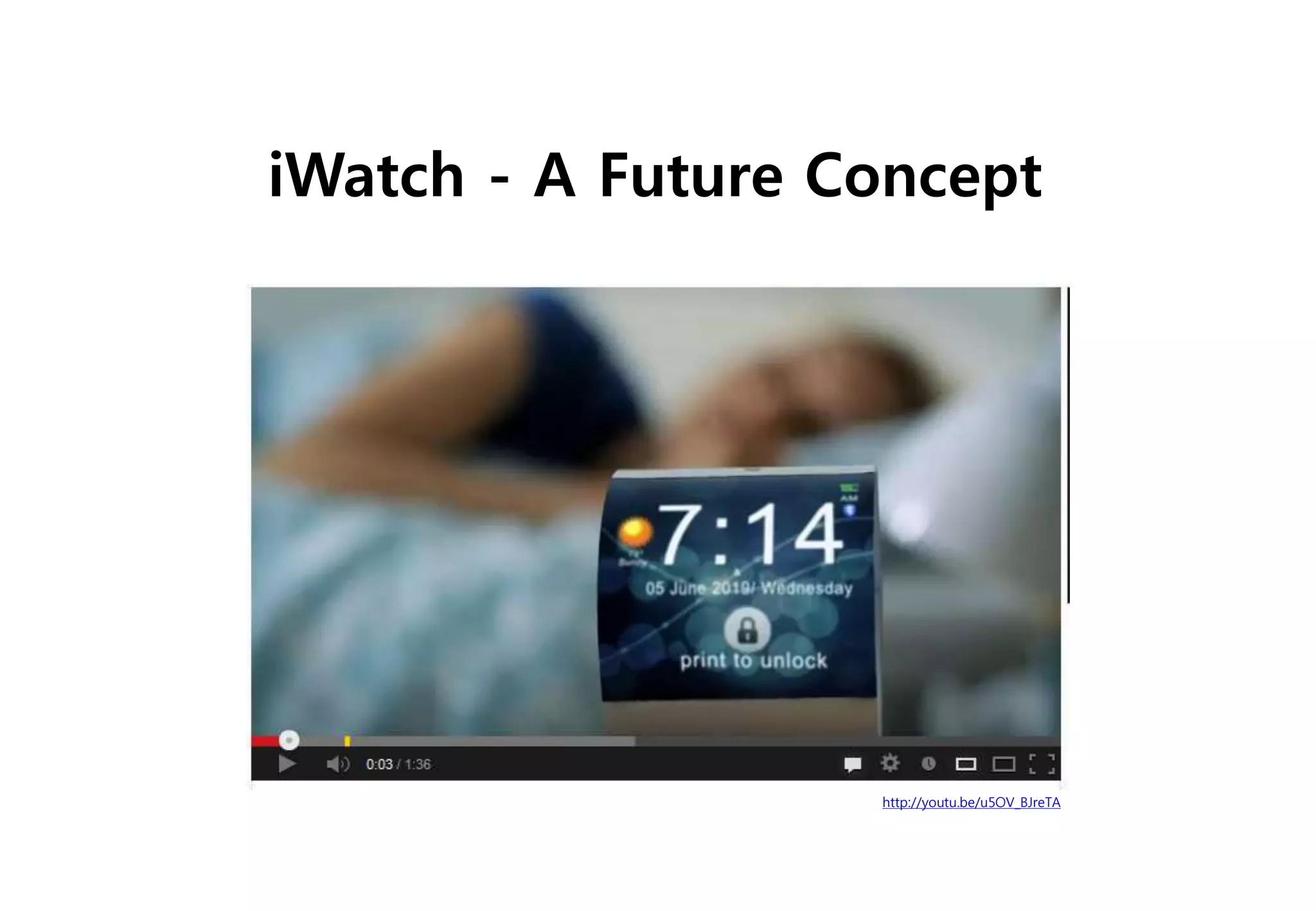 http://youtu.be/u5OV_BJreTA
iWatch - A Future Concept
 