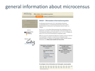 general information about microcensus
 