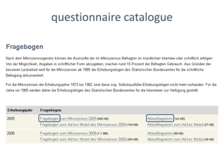 questionnaire catalogue
 