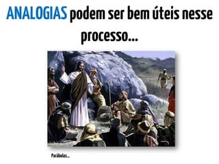 ANALOGIASpodemserbemúteisnesse
processo…
Parábolas…
 