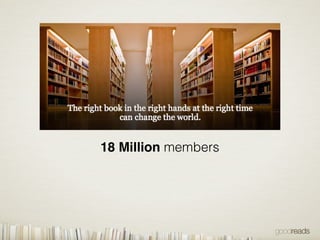 18 Million members
570 Million books shelved
 