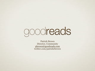 uPublishu 2013 Goodreads Presentation