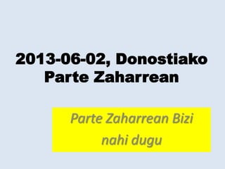 2013-06-02, Donostiako
Parte Zaharrean
Parte Zaharrean Bizi
nahi dugu
 