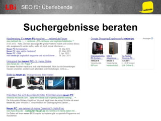 SEO für Überlebende
Suchergebnisse beraten
 