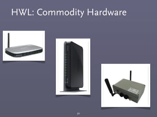 HWL: Commodity Hardware
30
 