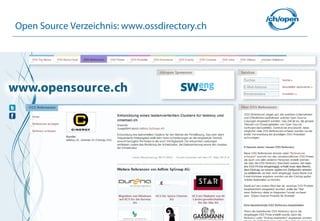 20
Open Source Verzeichnis: www.ossdirectory.ch
 