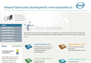 41
Beispiel: OpenJustitia, Bundesgericht, www.openjustitia.ch
 