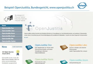 41
Beispiel: OpenJustitia, Bundesgericht, www.openjustitia.ch
 