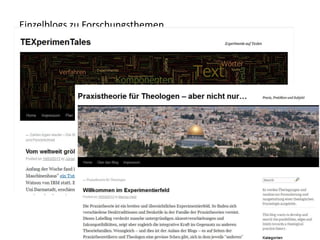 Einzelblogs zu Forschungsthemen
 