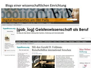 Blogs einer wissenschaftlichen Einrichtung
 