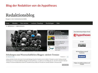 Blog der Redaktion von de.hypotheses
 