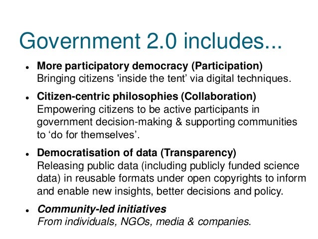 Transparency in Government - Gov 2.0 and what it means for Science Jo…