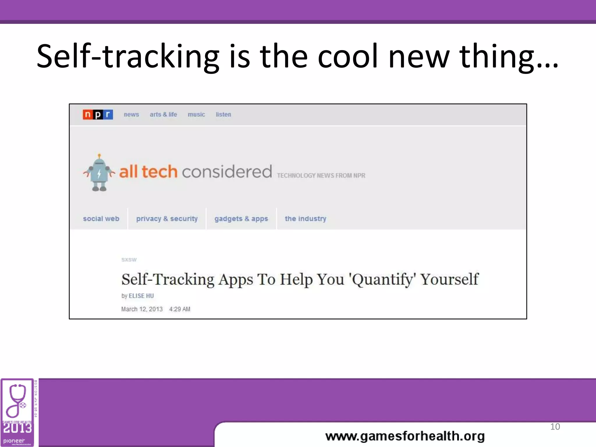10
Self-tracking is the cool new thing…
 