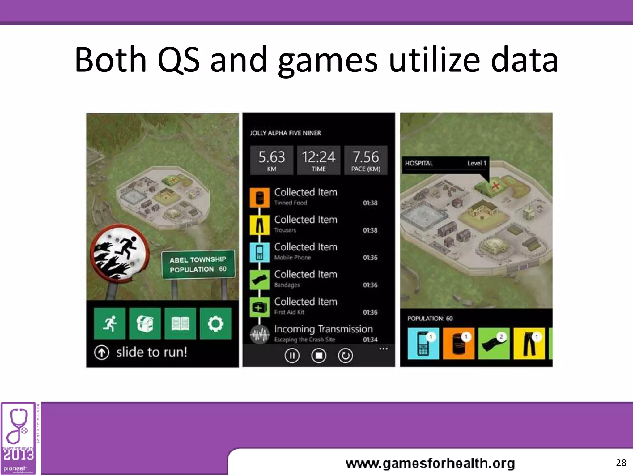 Both QS and games utilize data
28
 