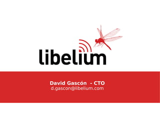 David Gascón - CTO
d.gascon@libelium.com
 