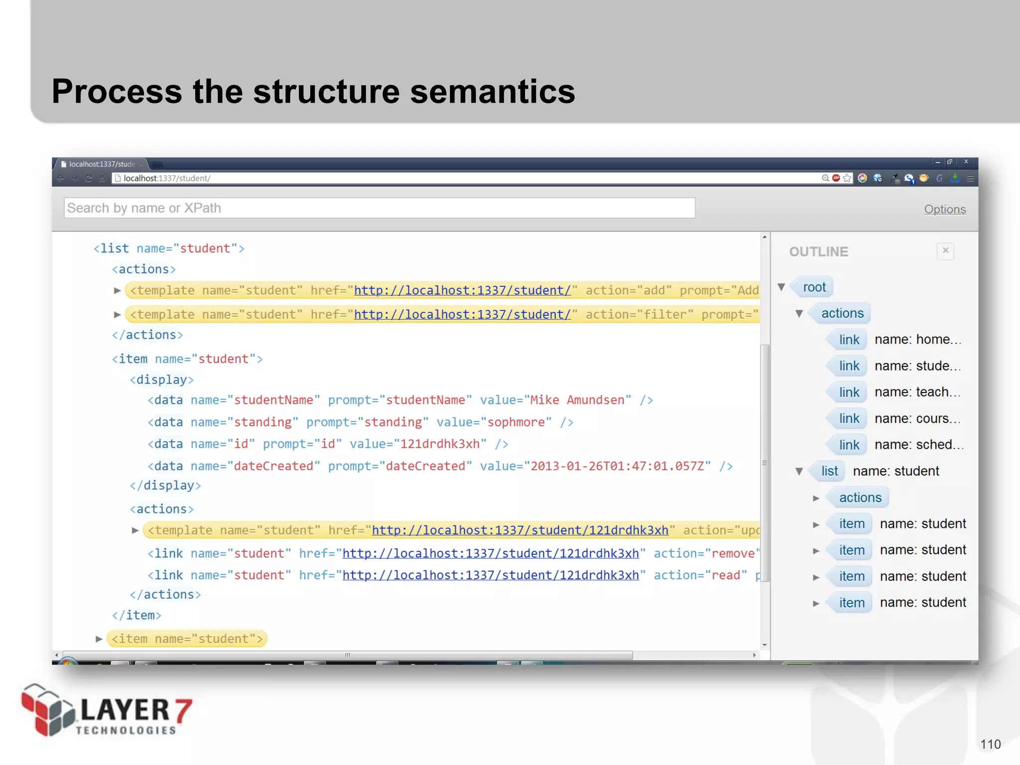 110
Process the structure semantics
 