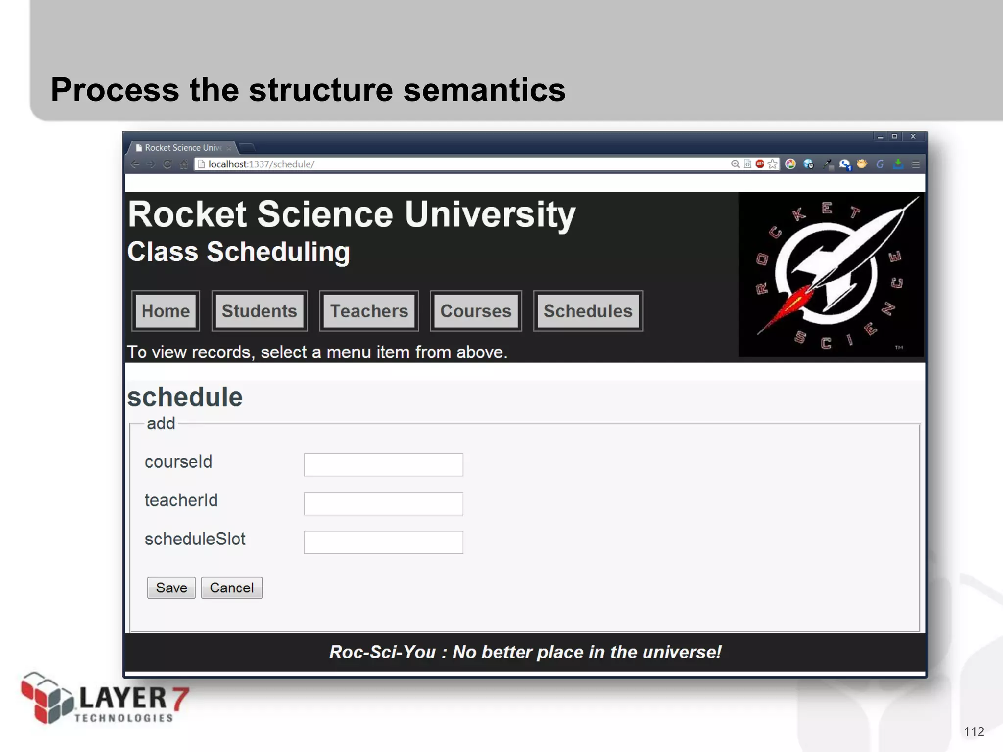112
Process the structure semantics
 