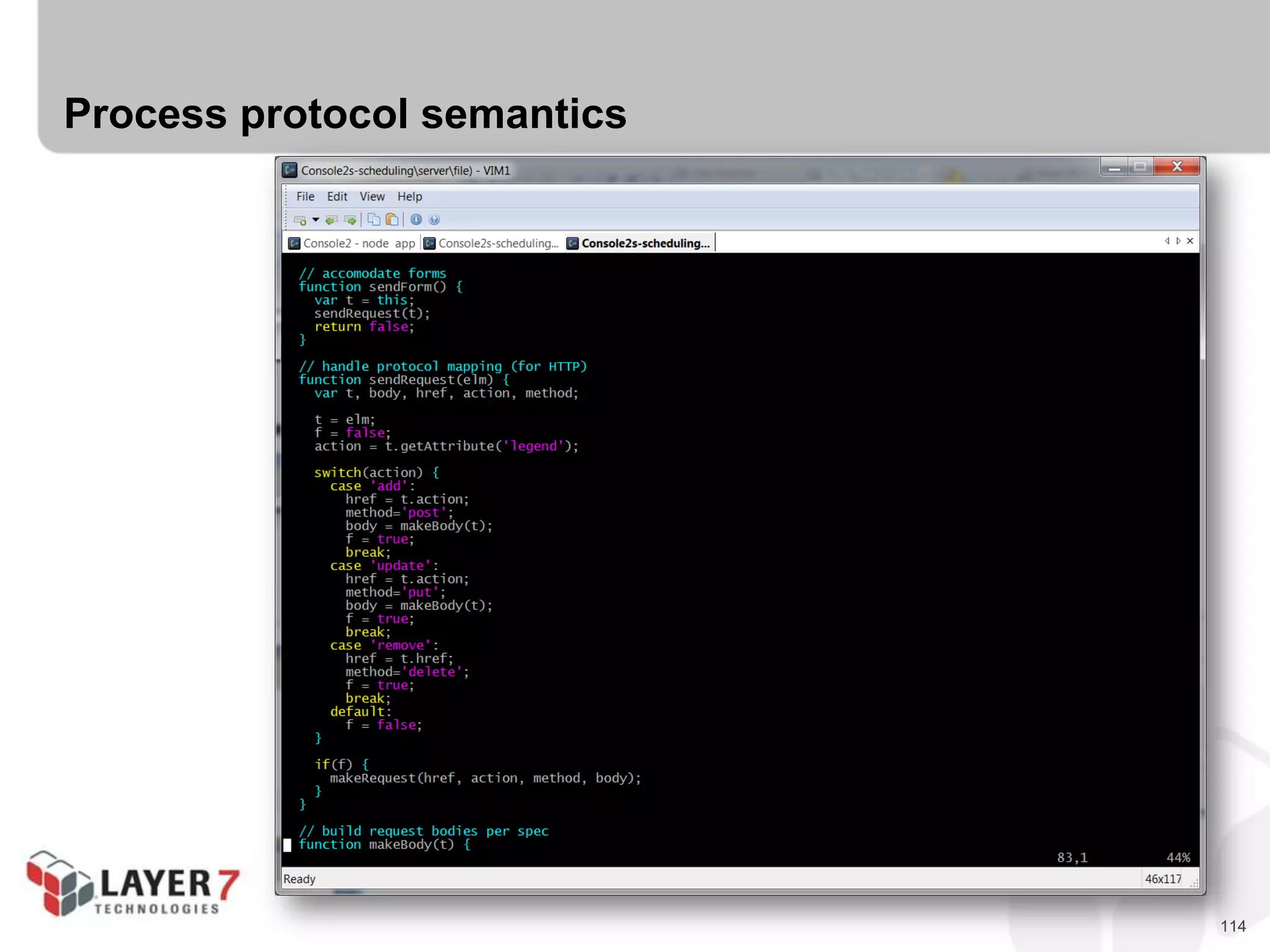 114
Process protocol semantics
 