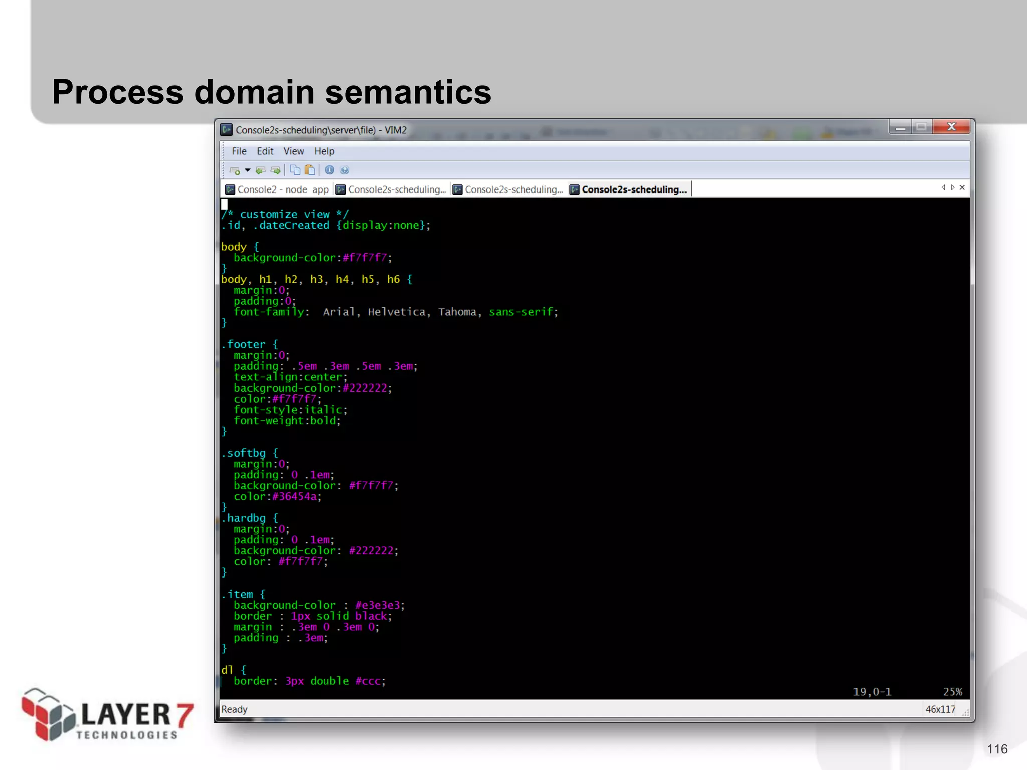 116
Process domain semantics
 