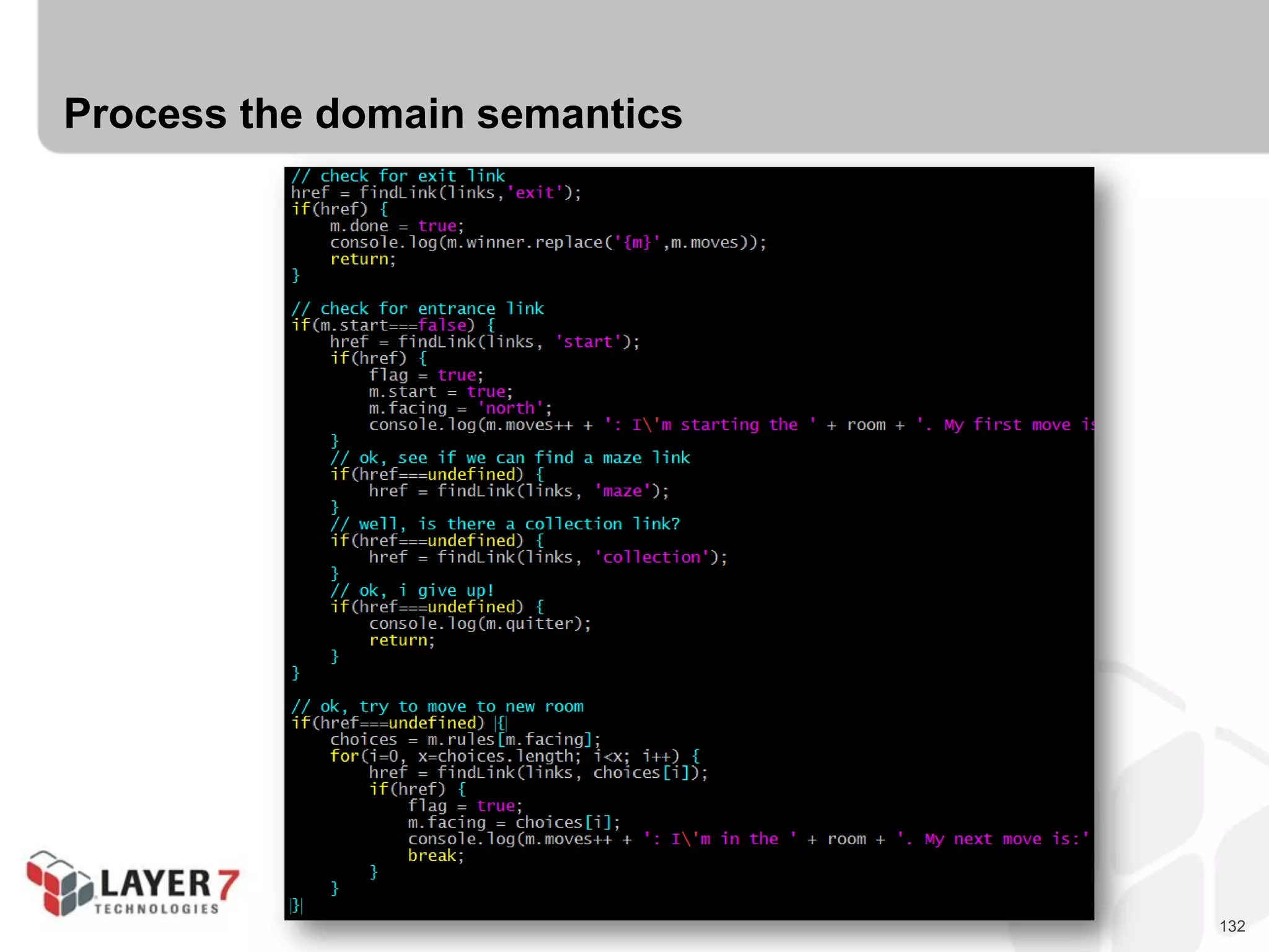 132
Process the domain semantics
 
