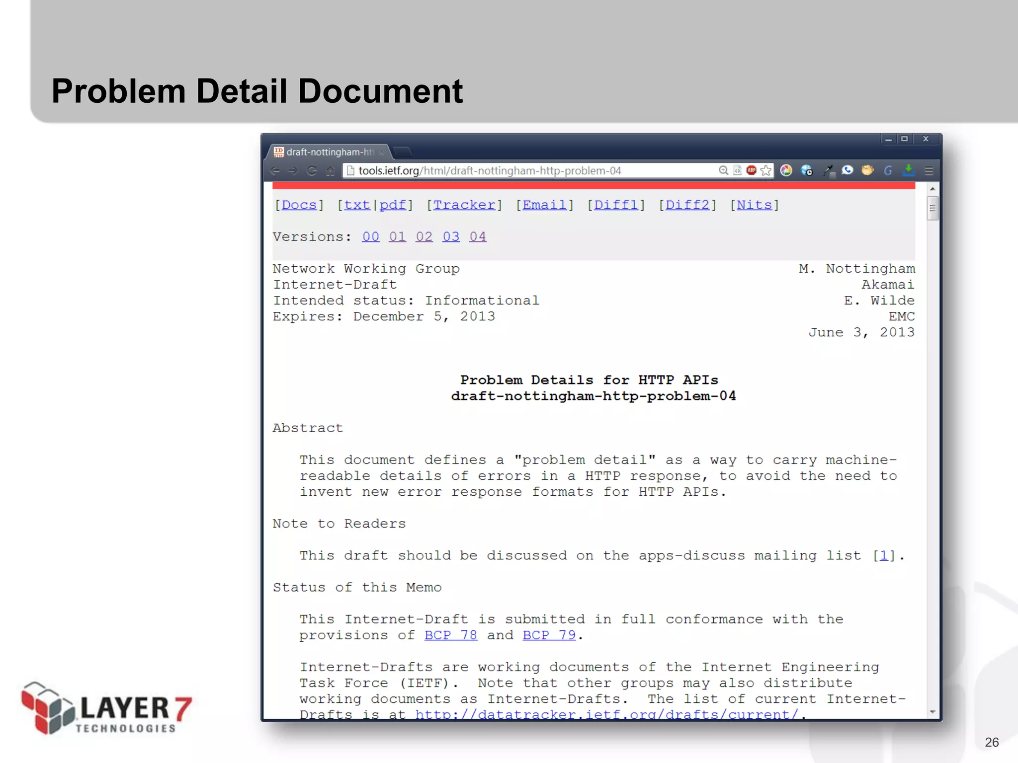 26
Problem Detail Document
 