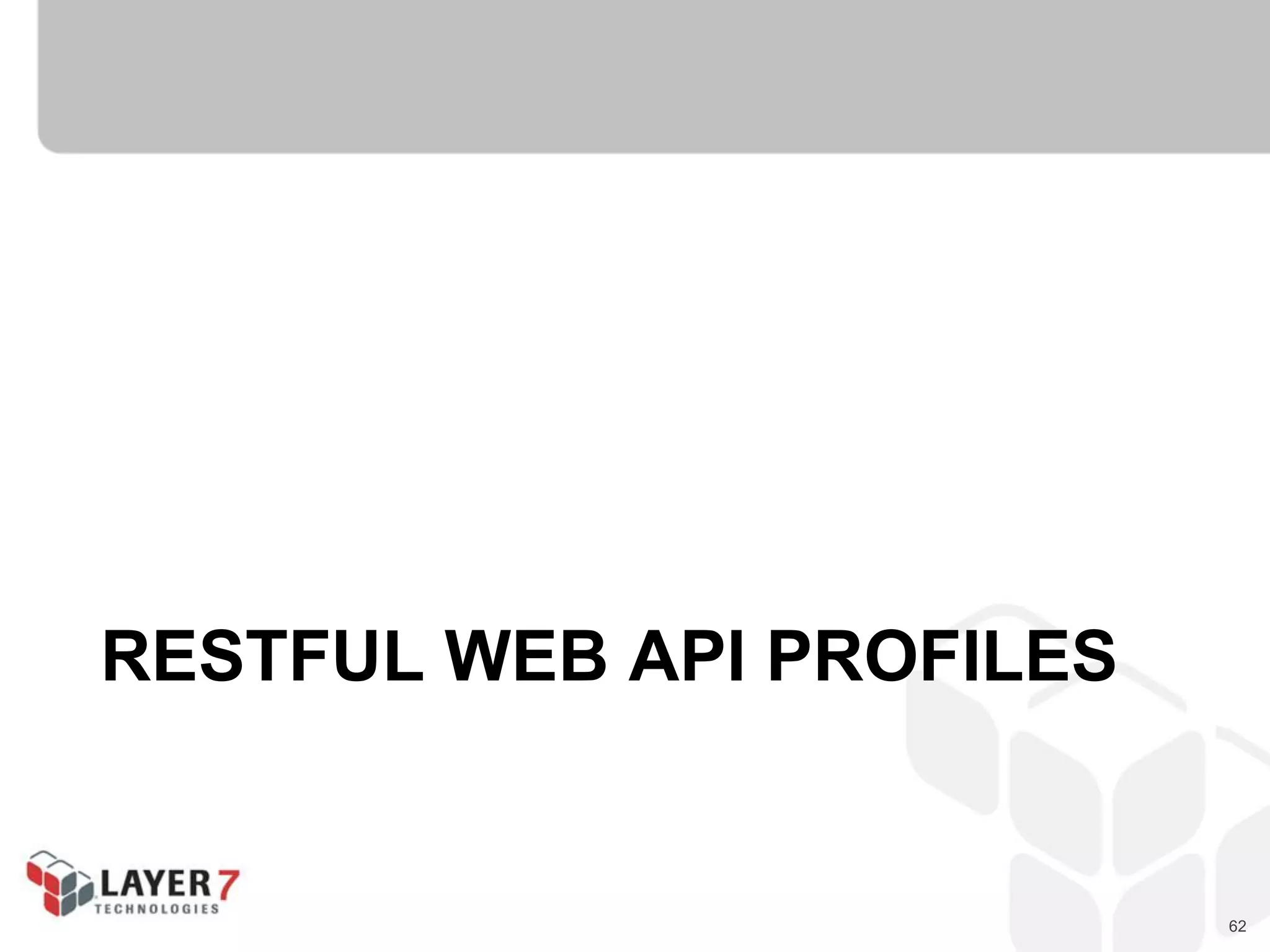 62
RESTFUL WEB API PROFILES
 