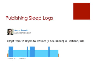 Publishing Sleep Logs
 