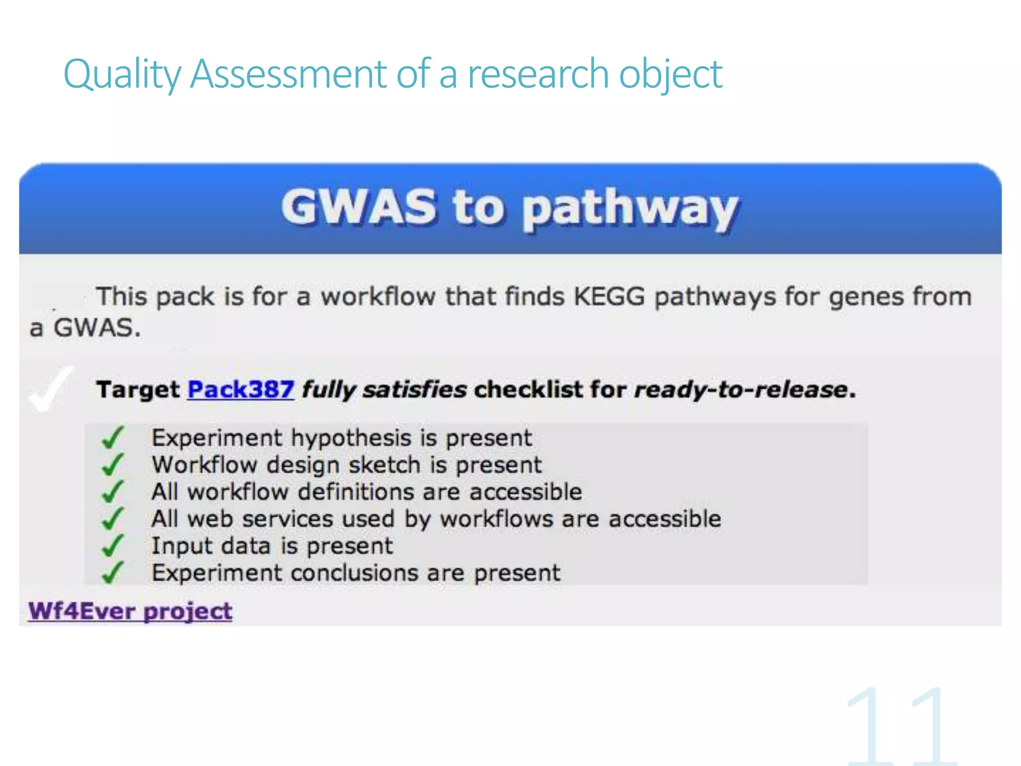 QualityAssessment of a research object
 