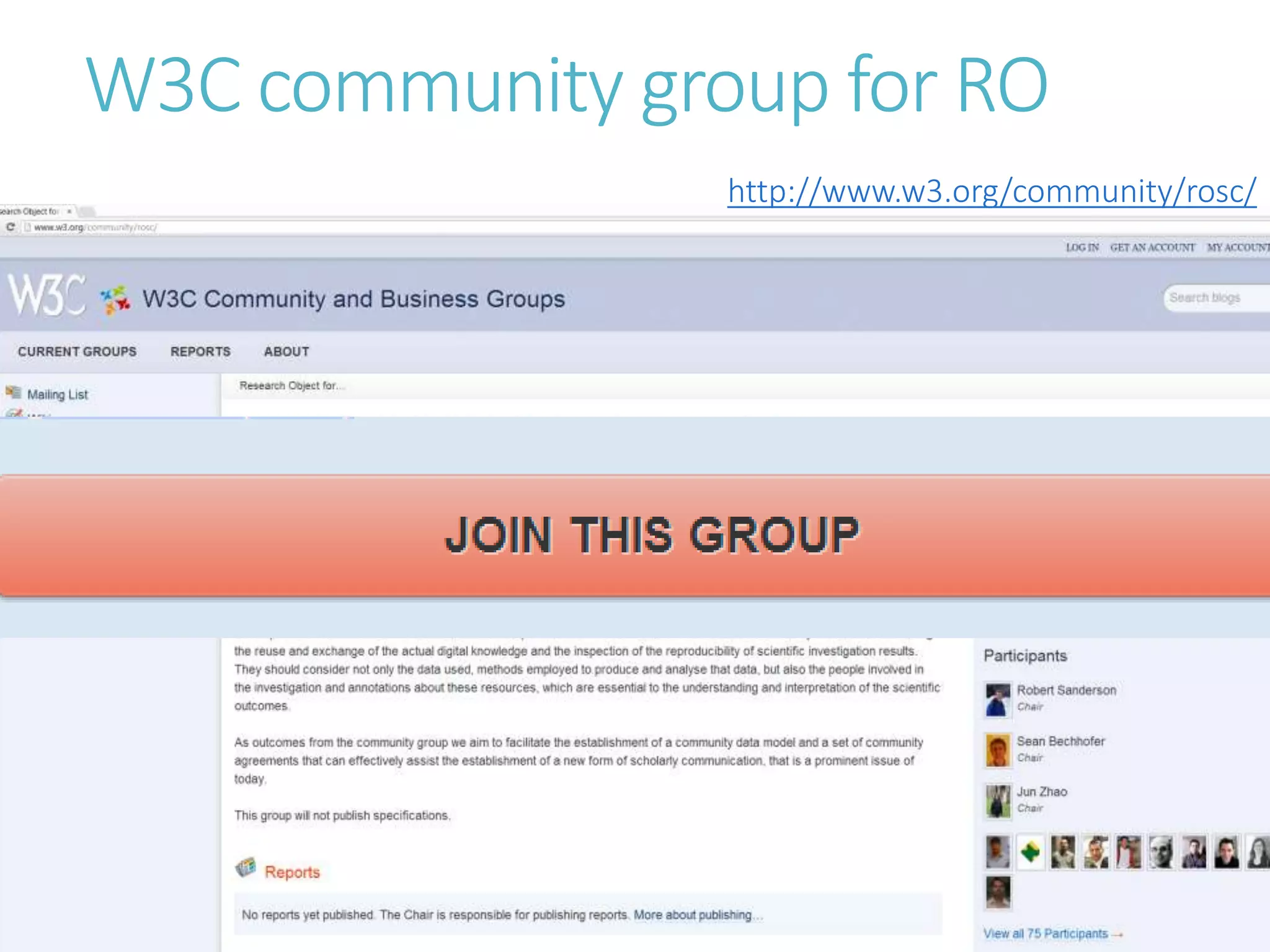 W3C community group for RO
http://www.w3.org/community/rosc/
 