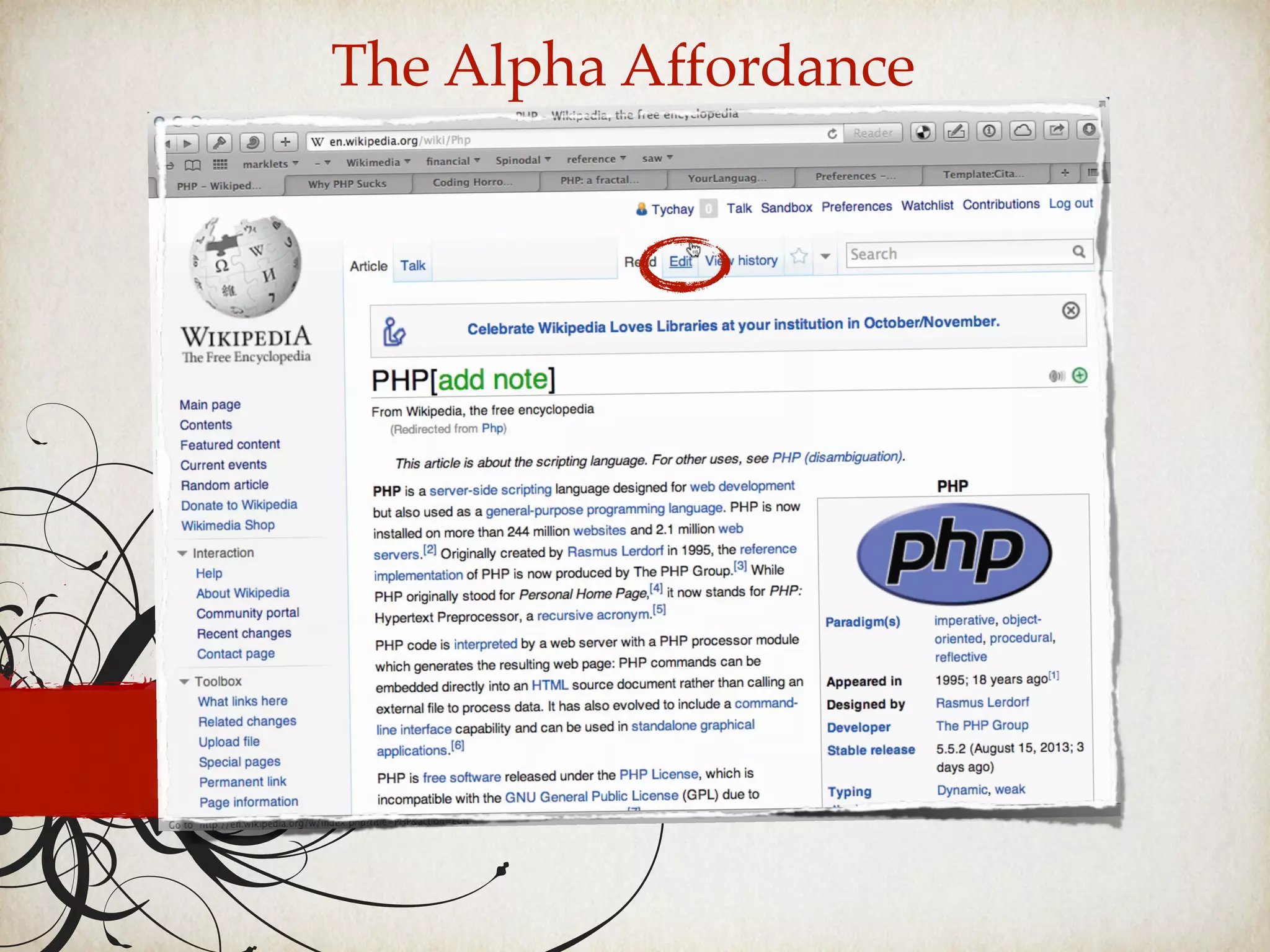 The Alpha Affordance
 