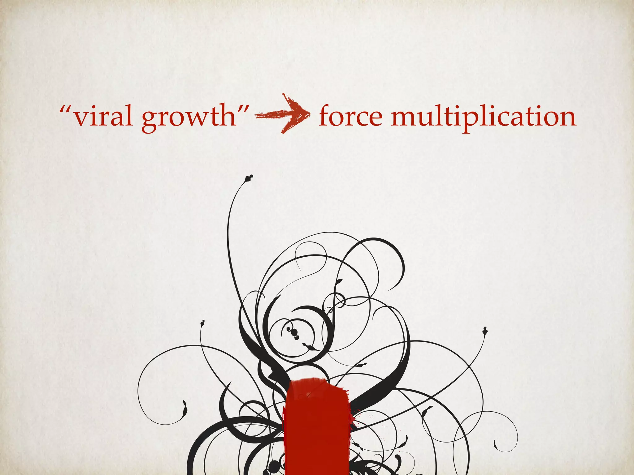 “viral growth” force multiplication
 