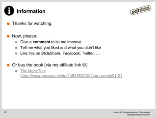 Information
Thanks for watching.
Now, please:
Give a comment to let me improve
Tell me what you liked and what you didn‘t ...