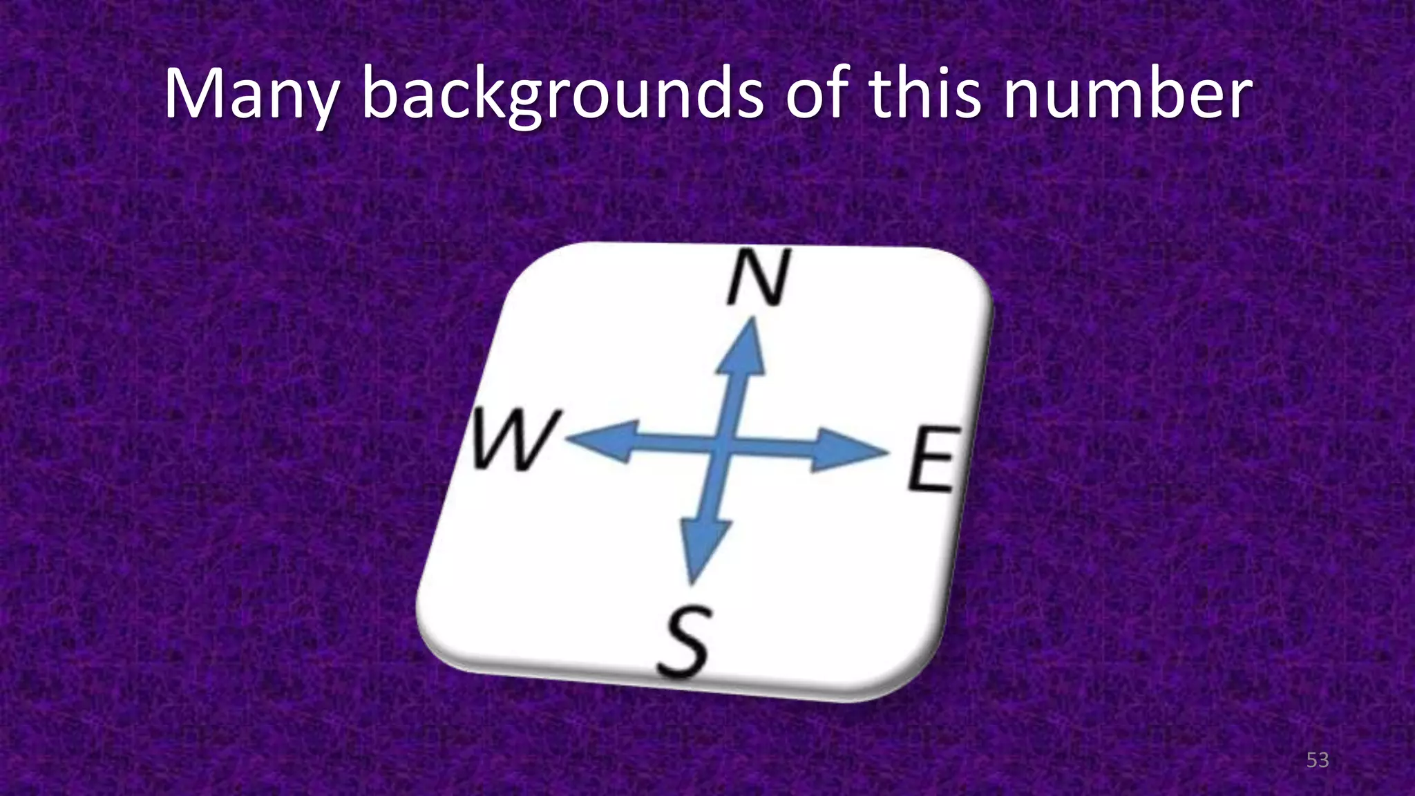 Many backgrounds of this number
53
 