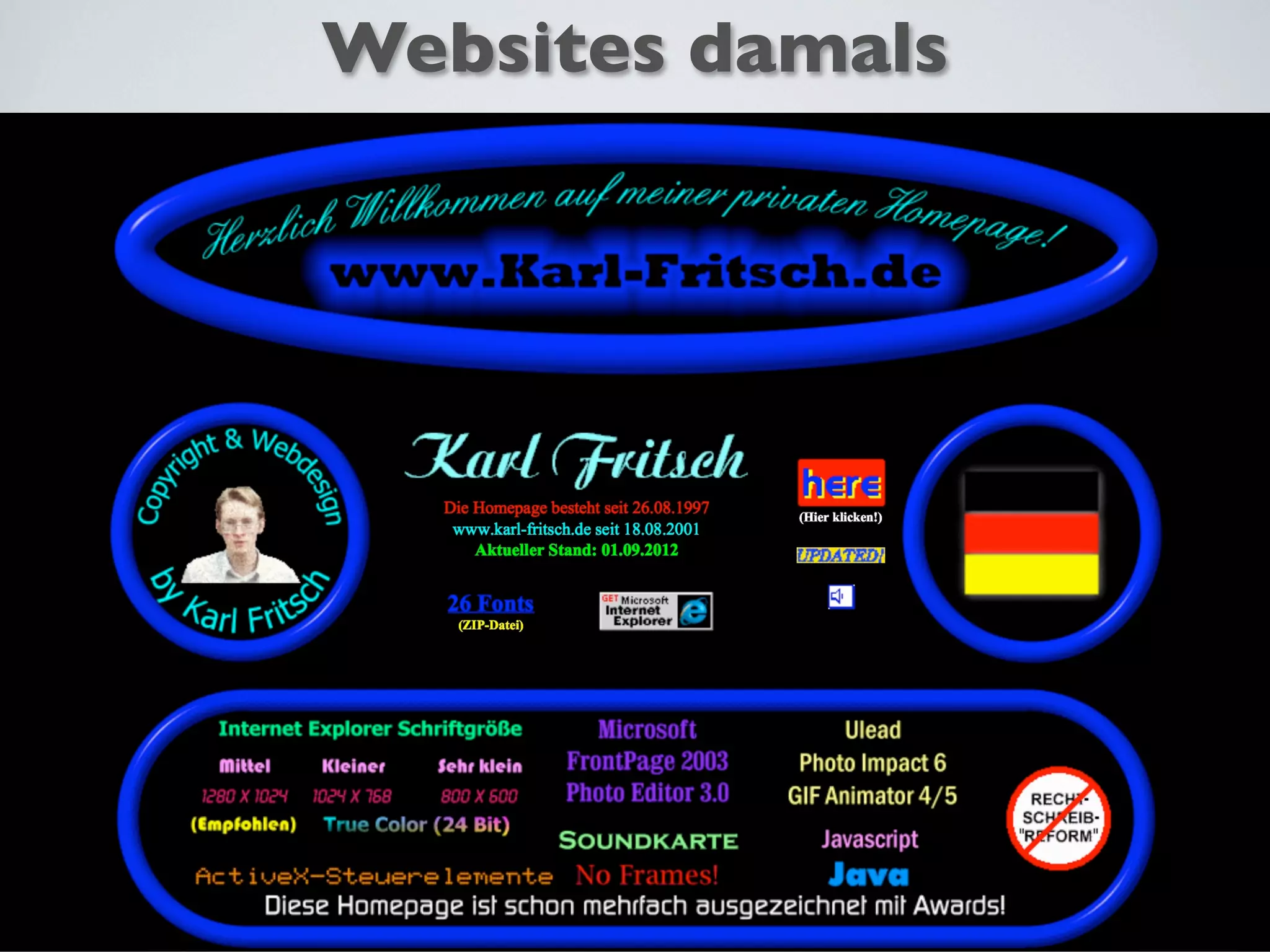 Websites damals
 