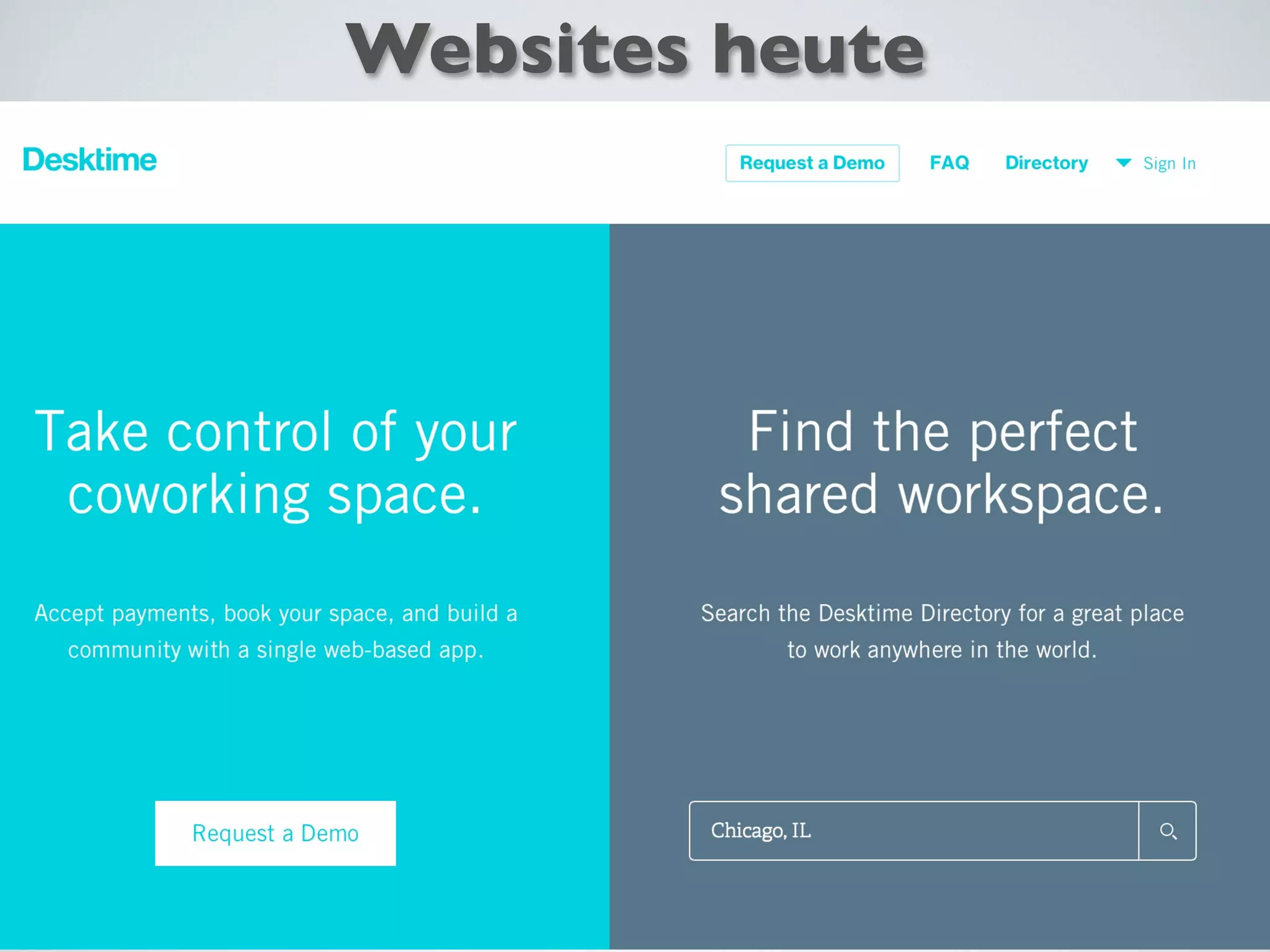 Websites heute
 