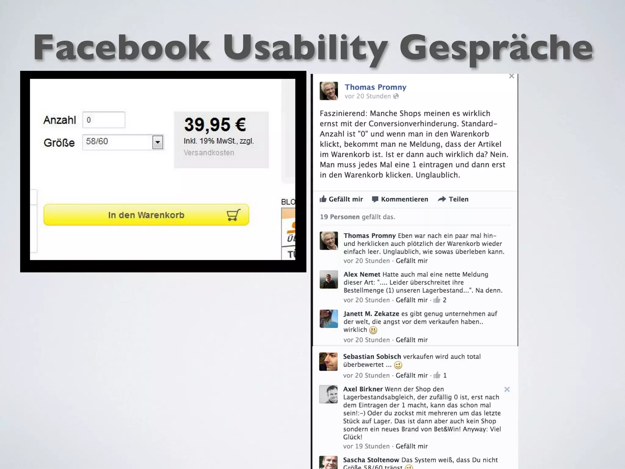 Facebook Usability Gespräche
 