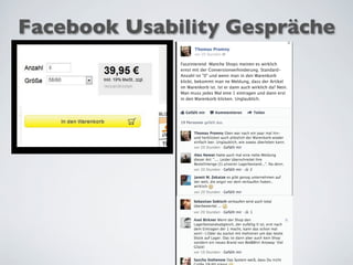 Facebook Usability Gespräche
 