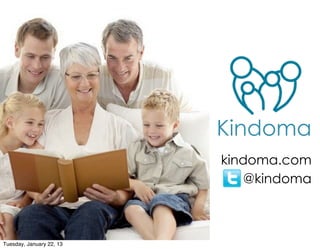 Kindoma
                          kindoma.com
                             @kindoma



Tuesday, January 22, 13
 