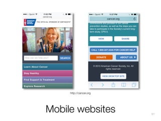http://cancer.org

Mobile websites

81

 