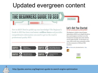 Updated evergreen content
http://guides.seomoz.org/beginners-guide-to-search-engine-optimization
 