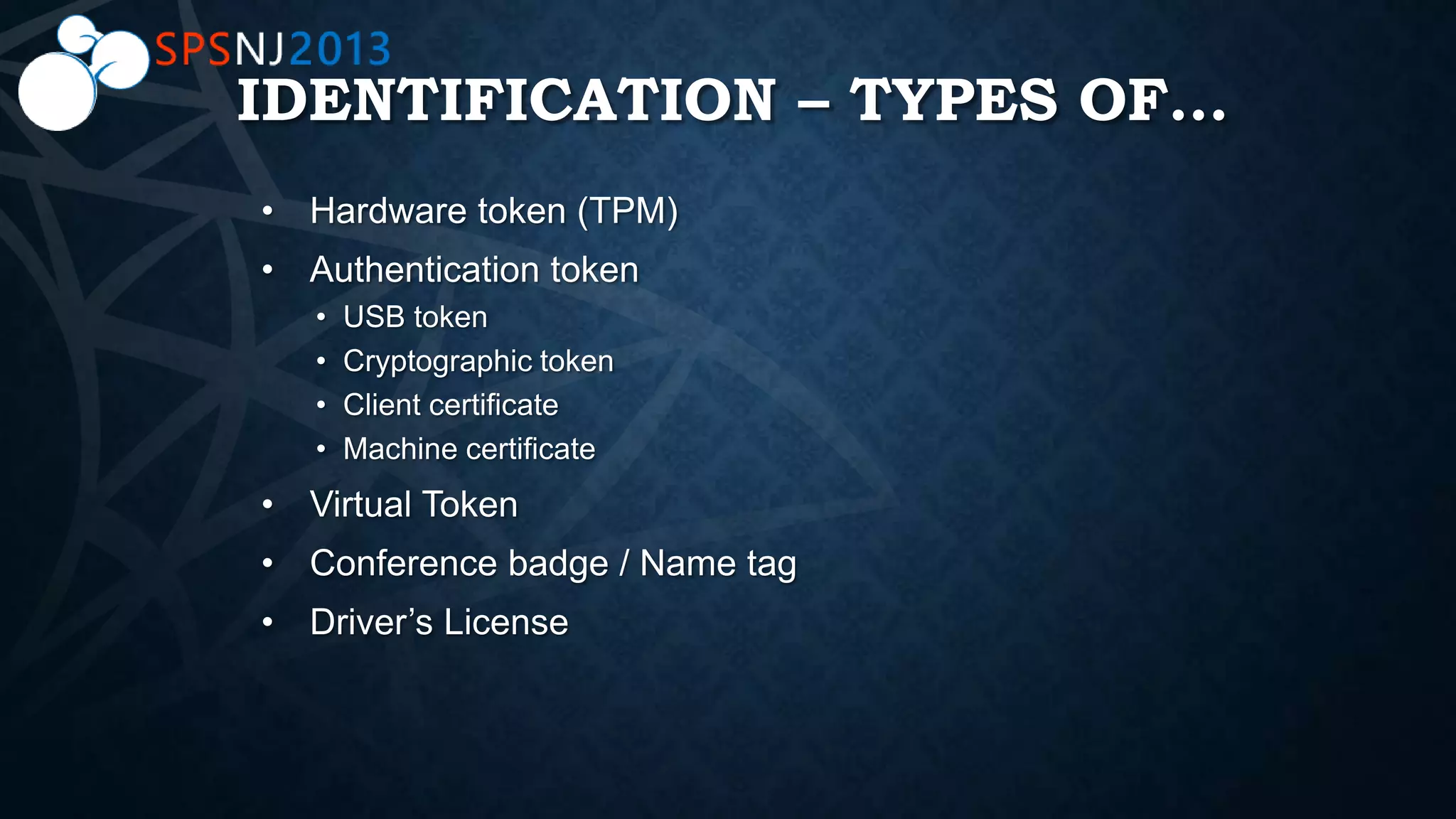 IDENTIFICATION – TYPES OF…
 