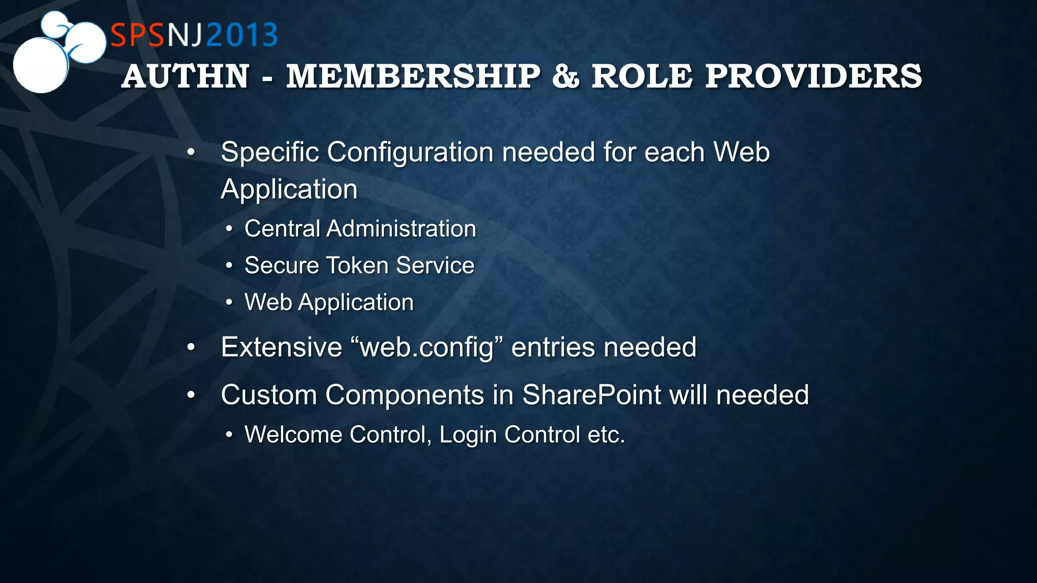 AUTHN - MEMBERSHIP & ROLE PROVIDERS
 
