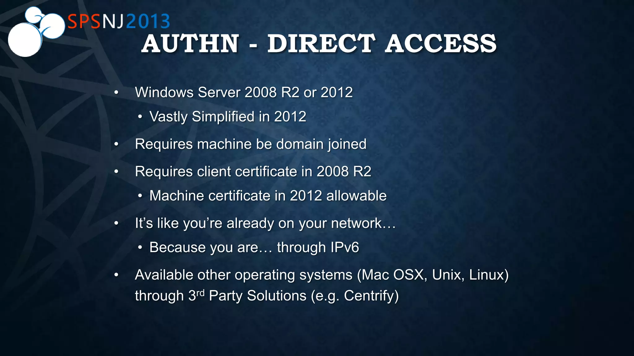 AUTHN - DIRECT ACCESS
 