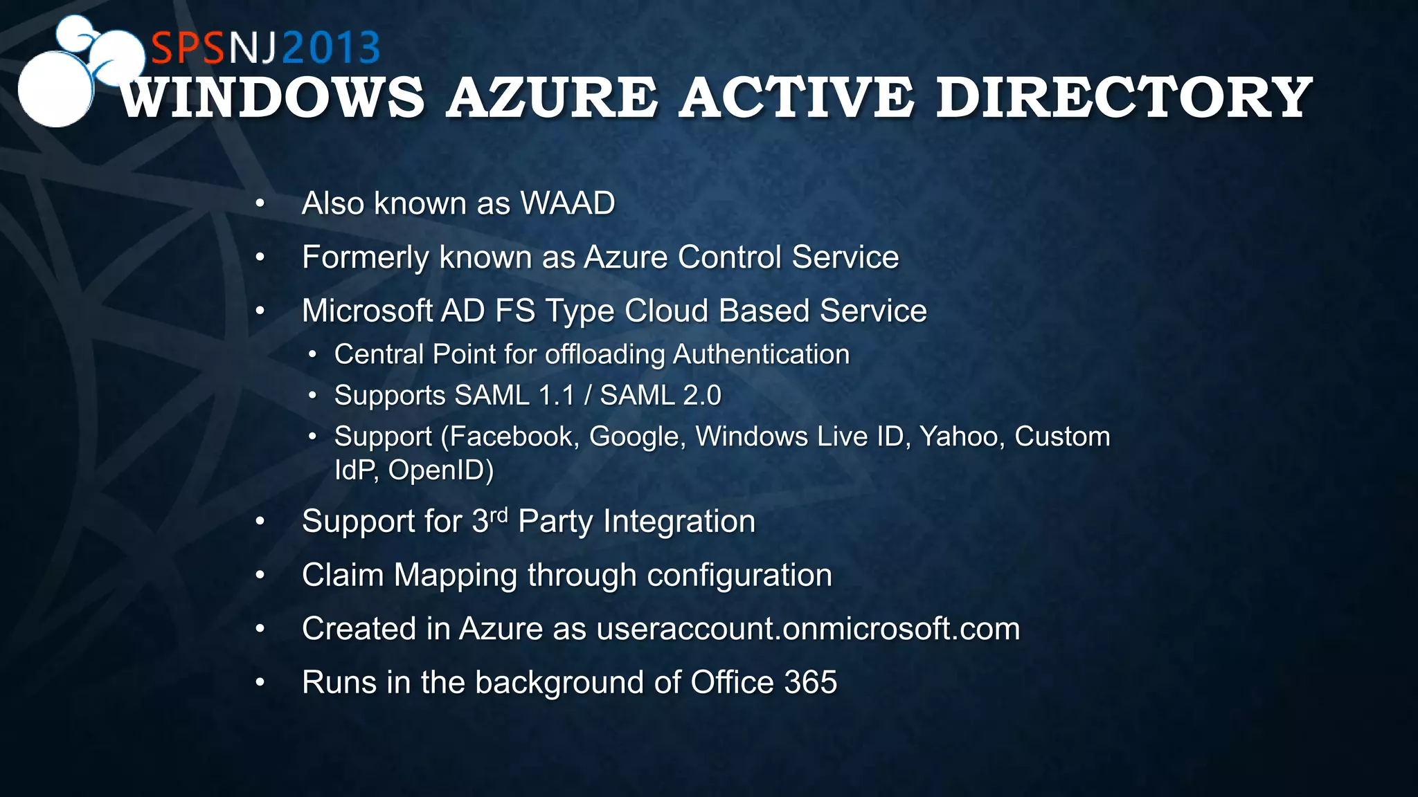 WINDOWS AZURE ACTIVE DIRECTORY
 