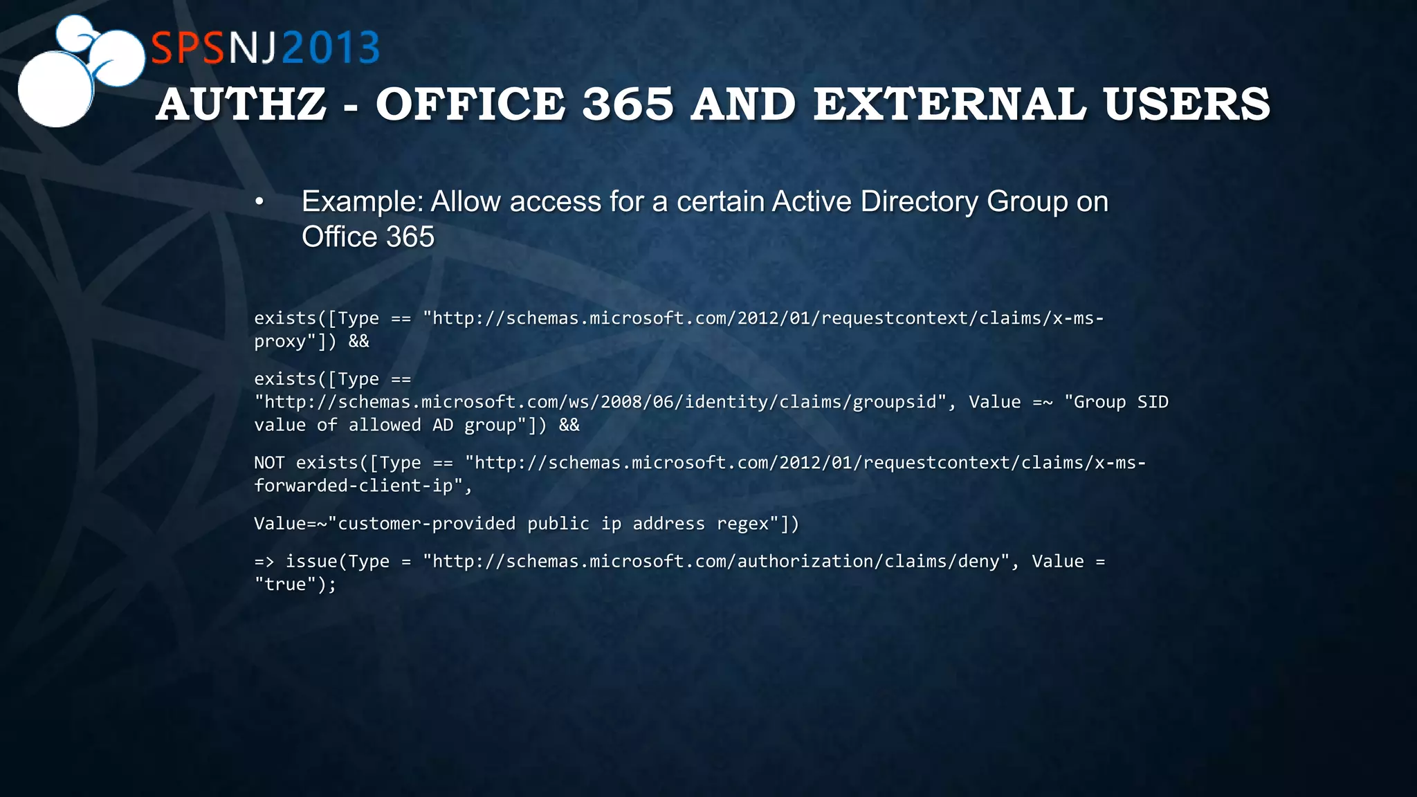 AUTHZ - OFFICE 365 AND EXTERNAL USERS
 