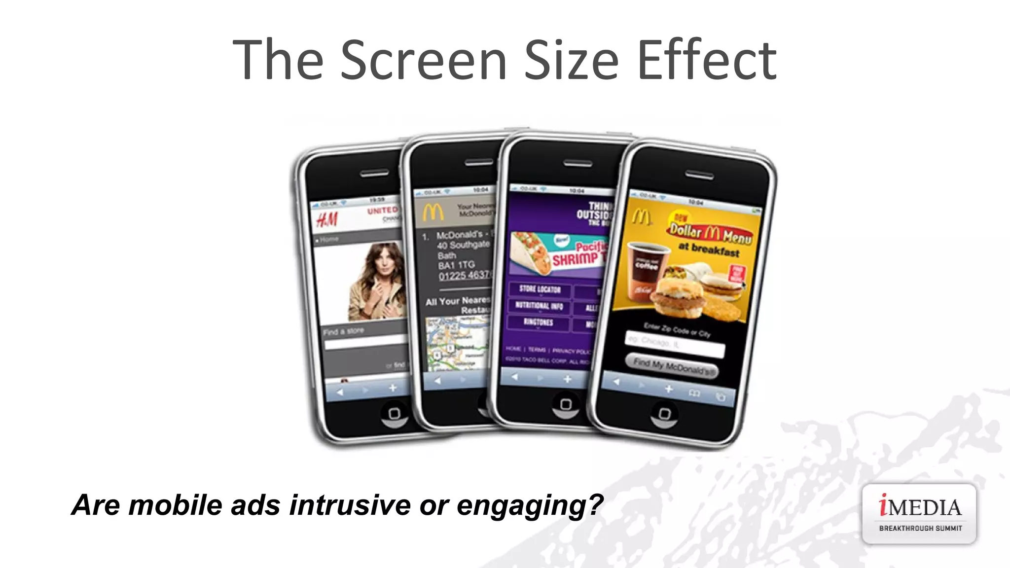 The Screen Size Effect

Are mobile ads intrusive or engaging?

 